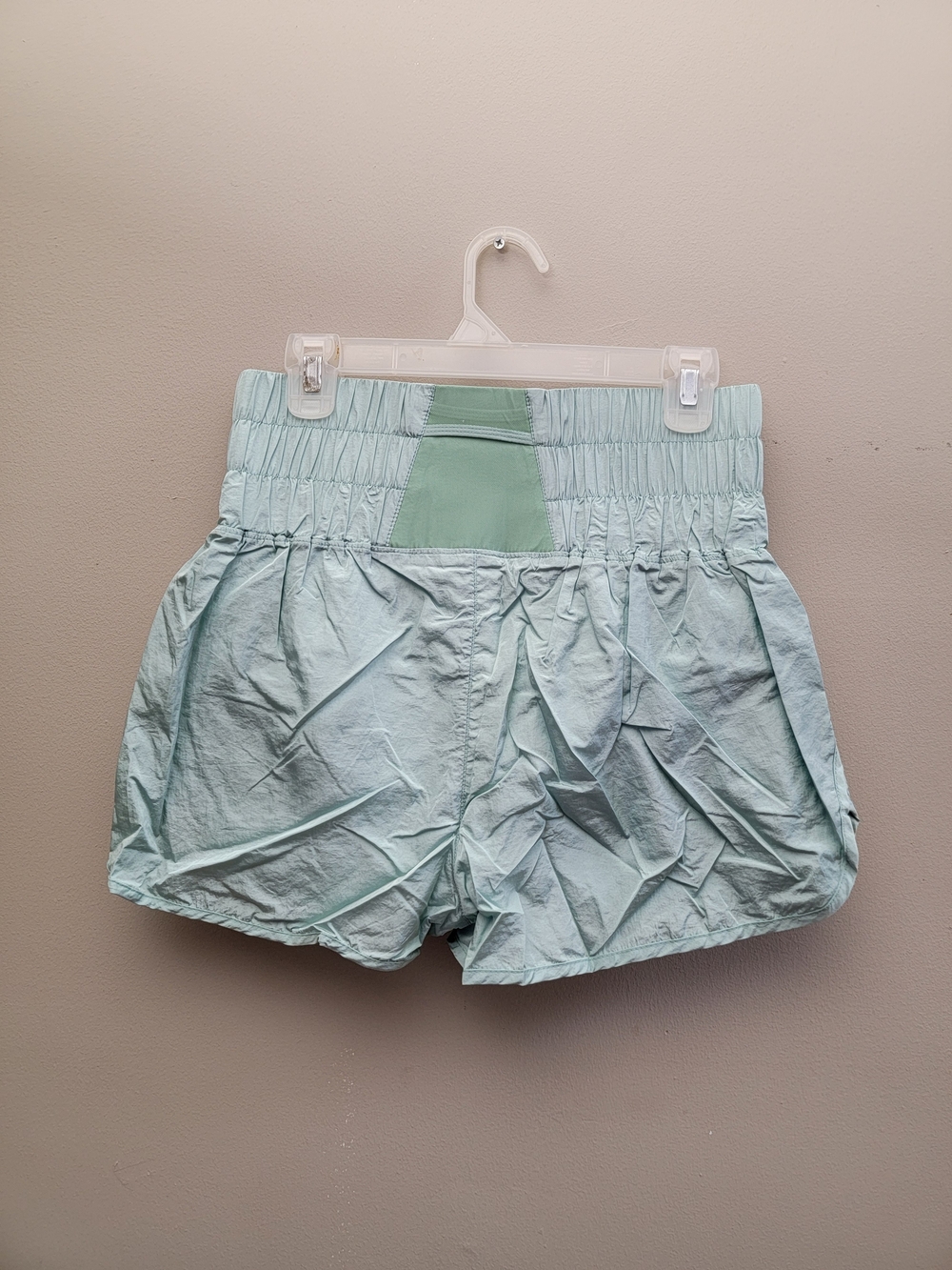 Free People Mint Green Floral Elastic-Waist Athletic Shorts Size L - Picture 2 of 7